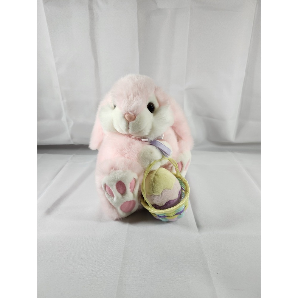 Vintage Easter Bunny Fluffy Friends Big Feet 10" Plush Meijer Easter basket